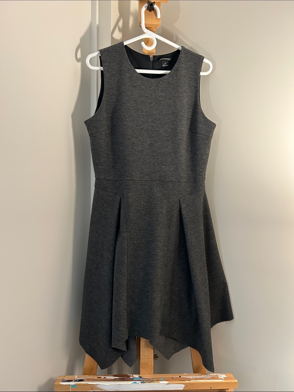 Club Monaco Sleeveless Heather Charcoal Fit-and-Flare Dress